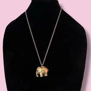 Max Factor Tiny Tusker elephant perfume locket pendant necklace